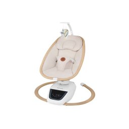 Balansoar Electric Bebelusi Lionelo Olivia 2in1 cu Leganare 3D 5 Moduri de Balansare 13 Melodii Scaun Pivotant la 180 Grade Reglabil cu Arcada Jucarii Bej