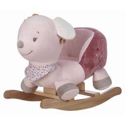 Fotoliu Balansoar Free2Play Zoe the Mouse Sa Confortabila cu Spatar din Lemn 18 Luni+ Roz