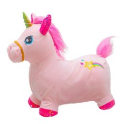 Jucarie Gonflabila din Plus Baby Mix 56430 Forma de Unicorn Husa Moale Detasabila cu Pompa Inclusa 36 Luni+ Roz