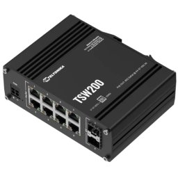 Switch Industrial TELTONIKA NETWORKS TSW200 fara Management 2x SFP 8x Ethernet PoE+ Negru