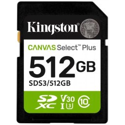 Card Kingston SDXC Canvas Select Plus Gen3 512GB 150R Class 10 UHS-I