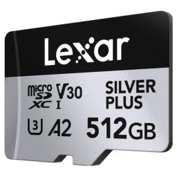 Card Lexar 512GB microSDXC Professional SILVER Plus UHS-I A2 V30 U3 4K