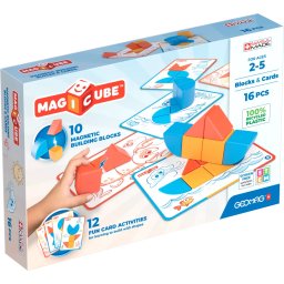 Set Constructie Geomag Magicube Blocuri Carduri 16 Piese 2+Ani