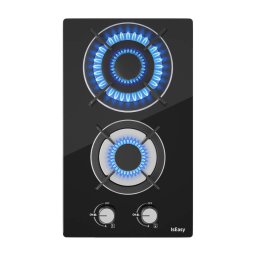 Plita Incorporabila pe Gaz IsEasy MGBG-312A Panou Sticla 2 Arzatoare Negru