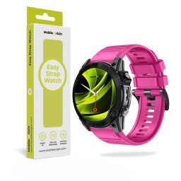 Accesoriu smartwatch Mobile Origin Easy Strap Silicone compatibila cu ceasurile Garmin, 20mm, Roz