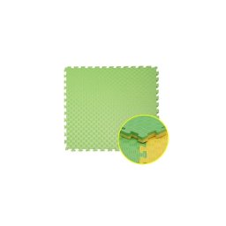 Covoras Tip Puzzle Procart XXL Spuma Eva 100x100cm Grosime 2cm Antiderapant Galben/Verde