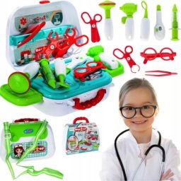 Trusa de Doctor pentru Copii Procart Valiza cu 12 Accesorii Maner si Curea Transport 25x9x17cm +3ani Multicolor