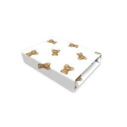 Cearceaf cu Elastic Qmini pentru Pat 160x80cm Bumbac Certificat Oeko Tex Standard 100 Design Teddy Toys Alb