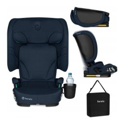 Scaun Auto Copii Lionelo Orin i-Size Pliabil 100-150CM Tetiera Reglabila in 14 Pozitii Spatar in 4 Pozitii Isofix Sezut Ergonomic Husa Transport Suport Sticla Albastru Inchis