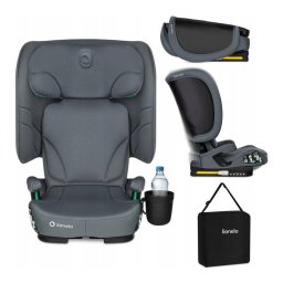 Scaun Auto Copii Lionelo Orin i-Size Pliabil 100-150CM Tetiera Reglabila in 14 Pozitii Spatar in 4 Pozitii Isofix Sezut Ergonomic Husa Transport Suport Sticla Gri