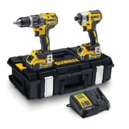 Kit 2 Unelte DeWALT DCK266P2 18V XR cu 2 Acumulatori si Incarcator in Valiza Transport Negru/Galben
