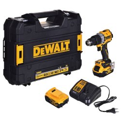 Masina de Gaurit cu Percutie DeWALT DCD805P2T 2 Acumulatori 5.0Ah 18V si Incarcator in Cutie Transport Negru/Galben