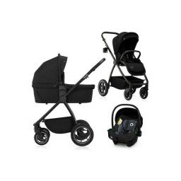 Carucior 3in1 Lionelo Meril Landou de Dimensiune XL Reversibil Scoica Auto Testata ADAC 0 - 4 Ani pana la 22 KG Negru