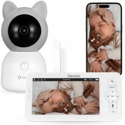 Video Monitor Lionelo Babyline 9.2. AI 5inch Camera Full HD Zoom Digital 4x Aplicatie Tehnologia AI cu Detectarea Miscarii Recunoasterea Motivului Plansului Melodii Zgomote Albe Mod Nocturn Alb