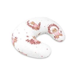 Perna pentru Alaptare MimiNu din Bumbac Certificat Oeko Tex Standard 100 cu Husa Detasabila cu Fermoar Securizat Circumferinta 155cm Design Betty Roz