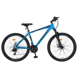 Bicicleta MTB-HT CARPAT C2758C Roti 27Inch Cadru Aluminiu 6061 21 Viteze Frane pe Disc Albastru/Negru
