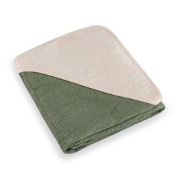 Prosop cu Gluga Petite&Mars Loulou 100 x 100cm 70% Bambus 30% Bumbac Certificare Oeko-Tex Standard 100 Hipoalergenic Respirabil si Rezistent la Mirosuri +0luni Verde Botanic