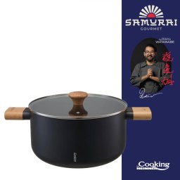Semioala Aluminiu Heinner Rikito Watanabe Samurai Gourmet cu Capac 24x12.5cm 5.3l Negru