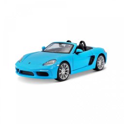 Macheta Masinuta BBURAGO Porsche 718 Boxster 1:24 Metal si Plastic +3ani Albastru Deschis
