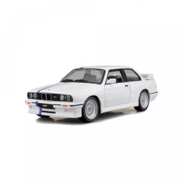 Macheta Masinuta BBURAGO Scara 1:24 1988 BMW 3 Series M3 Metal si Plastic +3ani Alb cu Dunga