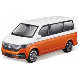 Macheta BBURAGO 1:43 Street Fire-Set 2-Volkswagen T6 1 Transporer +3ani Alb/Portocaliu