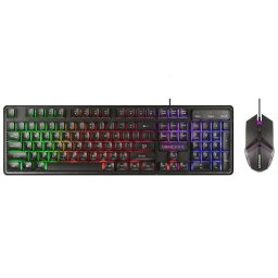 Kit Tastatura si Mouse Gaming Tracer GameZone Boost USB Iluminare LED Negru