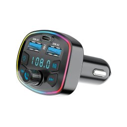 Modulator FM Forever Light TR-360 Bluetooth 2x USB + 1x USB-C 20W Negru
