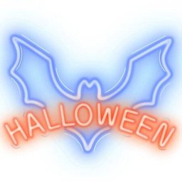 Lampa Decorativa Forever Light Noelia Neon LED Model Halloween 14 Lumeni Rosu/Albastru