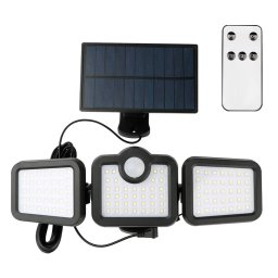 Reflector LED-SMD Forever Light Sunari FLS-04 Senzor de Miscare PIR Incarcare Solara 600 Lumeni IP65 8W Negru