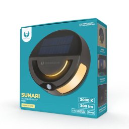 Lampa LED de Exterior Forever Light SUNARI FLS-13 Senzor de Miscare PIR Incarcare Solara 300 Lumeni IP65 6W Negru