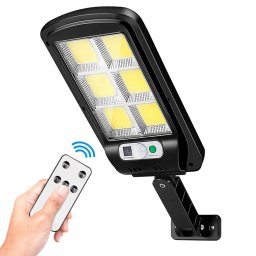 Lampa LED de Exterior Forever Light SUNARI FLS-01 Senzor de Miscare PIR Incarcare Solara 800 Lumeni 6000K IP65 10W Negru