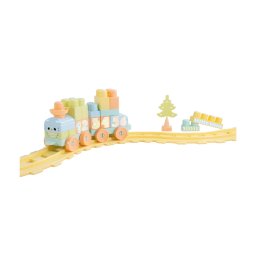 Set Dolu De Constructii Cu Trenulet 36 Piese Pastel Multicolor