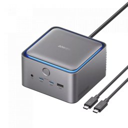 Docking Station Anker Prime TB5 14in1 Thunderbolt 5 Dock Transfer de Date de 120Gbps Rezolutie pana la 8K pentru Laptopuri TBT 5/4 140W Gri