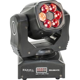 Cap Mobil cu Efecte de Lumini Ibiza Light Rolling-Eye LED RGBW 6x 12W IP20 Negru