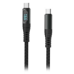 Cablu USB V-Tac Tip C la Tip C 1m cu Afisaj Negru