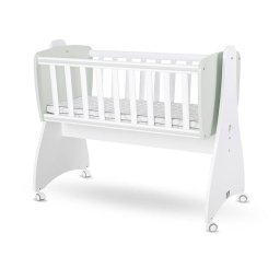 Pat copii Lorelli Patut leagan balansoar, First Dreams, 105 x 55 x 83 cm, transformabil, White Milky Green