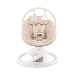 Balansoar Electric Momi pentru Bebelusi cu Sezut Rotativ 360 Grade Pearl Beige