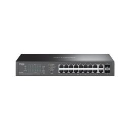 Switch TP-Link 20P PoE+ Rack 802.3x Managed Negru