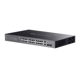 Switch TP-Link 28P Gigabit Easy Managed PoE Rack Negru