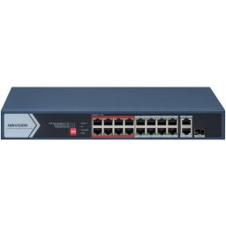 Switch Hikvision 18P PoE 130W Unmanaged Albastru