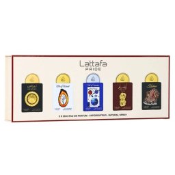 Set Lattafa Apa de Parfum Nebras 20ml + Art Of Wood 20ml + Art Of Universe 20ml + Ansaam Gold 20ml + Kashan 20ml