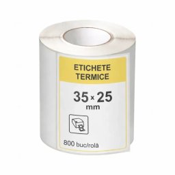 Etichete Termice Procart Autoadezive 35x25mm 800 Bucati/Rola Alb