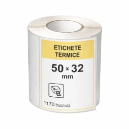 Etichete Termice Procart 50x32mm Rola 1170 Bucati Autoadezive Albe