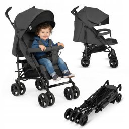 Carucior Sport Compact Lionelo LO-IRMA_GREY_STONE Irma Spatar Ajustabil in 4 Pozitii Suport Picioare Reglabil Manere Rotative Pliere Tip Umbrela 6- 36luni Pana la 15kg Gri
