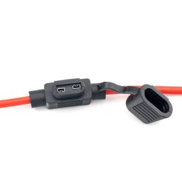 Set Suport Siguranta Auto GLOBIZ Tip Mini 11x8.6mm Etanse 5 Bucati Cablu 22cm Cupru 1mmp Max 15A Negru