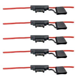 Set Suport Siguranta Auto Carguard Tip Maxi 30x34mm Etanse 5 Bucati Cablu 30cm Cupru Max 40A Negru
