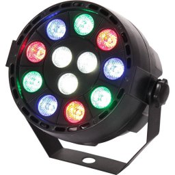 Proiector Mini PAR LED Ibiza Light 12x 1W RGBW Telecomanda Negru