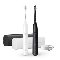 Set 2 Periute Electrice Philips Sonicare Seria 5500 HX7119/02 Huse si Incarcator Incluse Alb-Negru