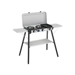 Aragaz Camping pe Gaz Campingaz Kitchen 2 Multi Cook Plus cu 3 Arzatoare Putere 4500W Negru/Gri