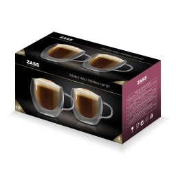 Set 2 Cani Termorezistente Zass Gourmet ZASS ZG-GC 02 Sticla Borosilicata cu Perete Dublu 250ML Transparent